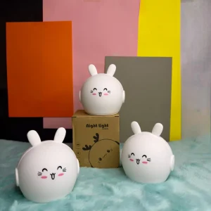 Cute Bunny Night Light – Soft Silicone Lamp